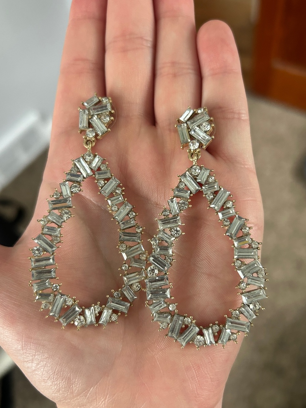 Teardrop Crystal Drop Earrings